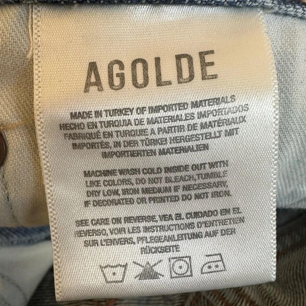 Agolde Riley Cropped Light Wash Jeans. Size 26 - Picture 8 of 9